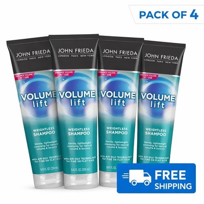 (Pack of 4)John Frieda VOLUME LIFT WEIGHTLESS SHAMPOO Fine or Flat Hair250ml NEW