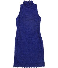 GUESS Womens Cutout Lace Mini Bodycon Dress, Blue, Small