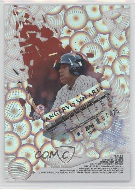 2014 Topps High Tek Clouds Diffractor /25 Yangervis Solarte Rookie Auto RC - Image 2 of 2