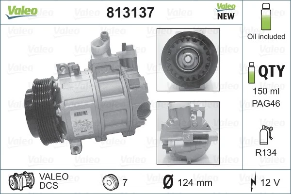 COMPRESSOR AIR CONDITIONING 813137 FOR MERCEDES-BENZ C-CLASS/T-Model/Sport 1.8L - Image 3 of 4