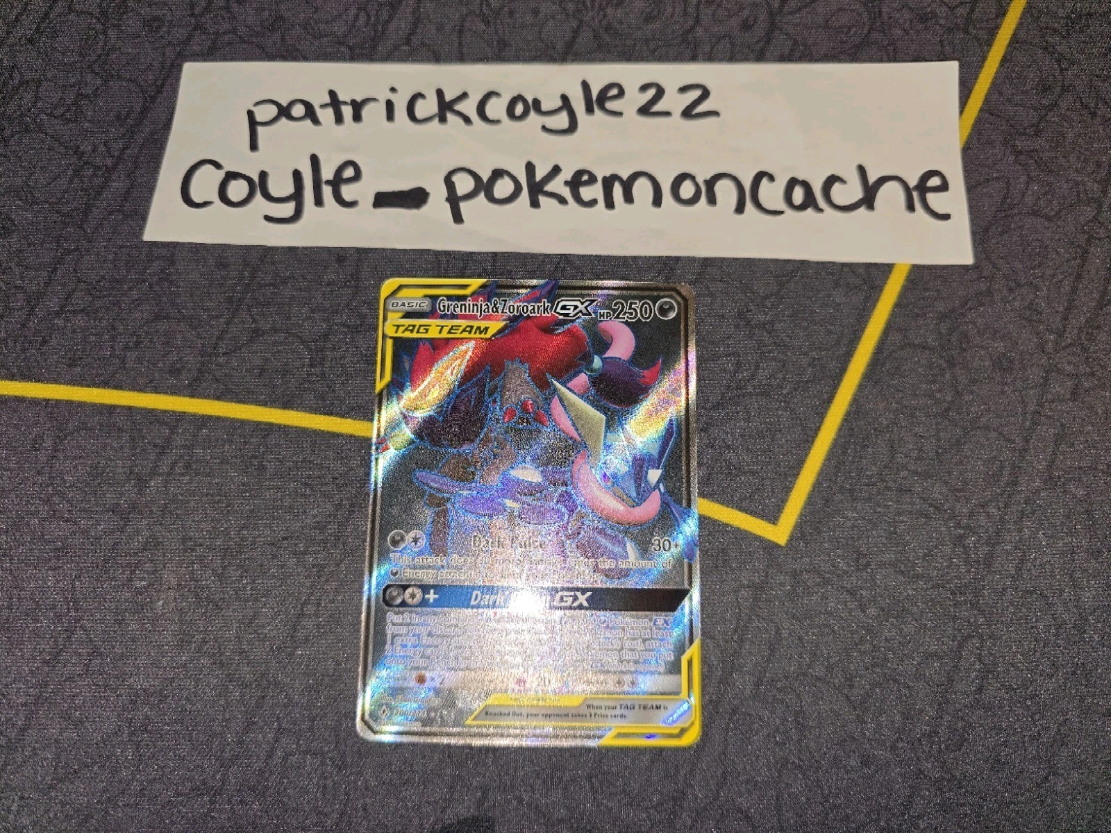 Greninja & Zoroark GX Full Art Holo Ultra Rare SM Unbroken Bonds 200/214 NM