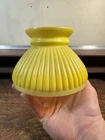 Smaller Victorian Ribbed Yellow Milk Glass Lamp Part Chimney Globe Shade Oil