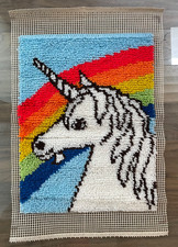 Vintage but new Unicorn Latch Hooked Rug