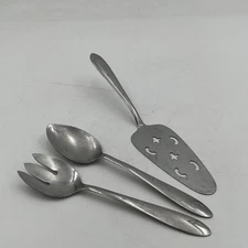 MCM Mar-Crest Atomic Starburst Flatware 3 Piece Serving Set Spoon Fork Cake Pie