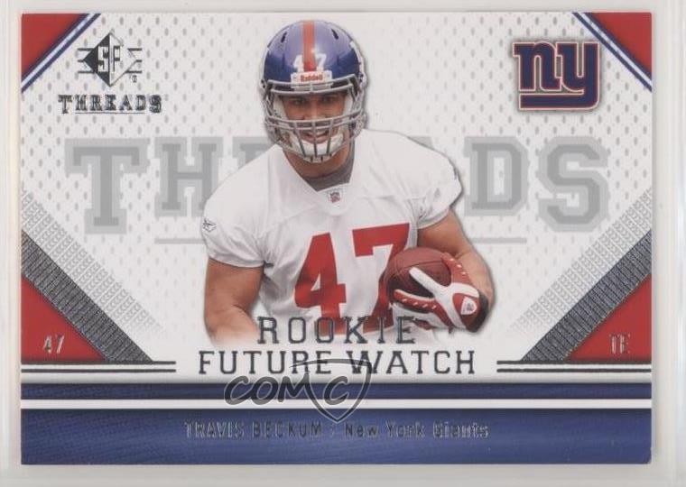 2009 SP Threads Rookie Future Watch Travis Beckum #196 4d9