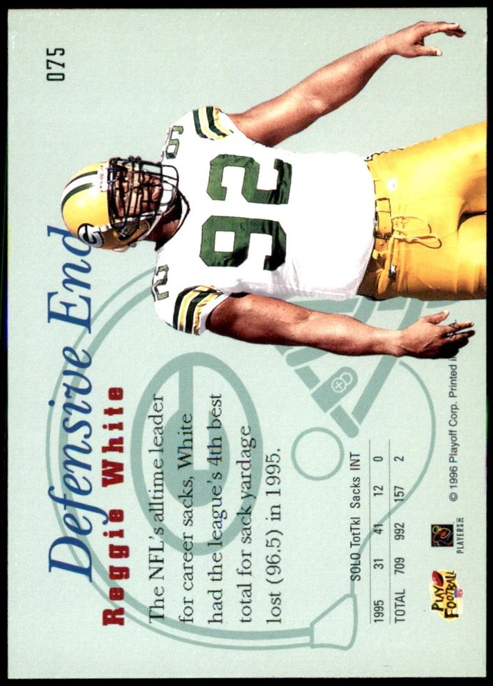 Reggie White 1996 Playoff Prime #075 Packers NFL READ FREE SHIPPING AutographDen - Image 2 of 2