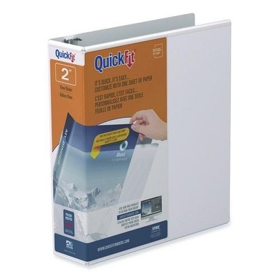 Stride QuickFit D-Ring View Binder, 3 Rings, 2'' Capacity, 11 x 8.5, White