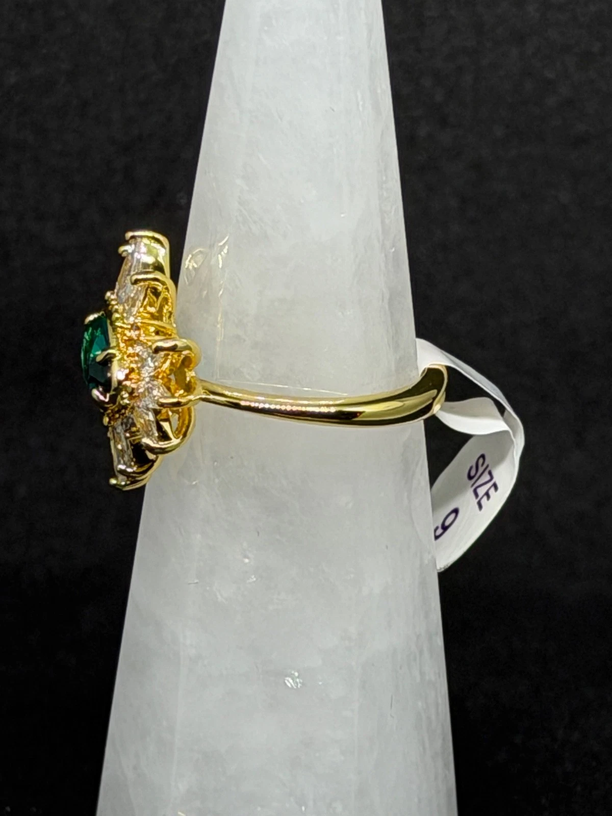 Bomb Party Ring Sz 9 "The Jewel of Cairo" Topaz on Gold Plating image 3