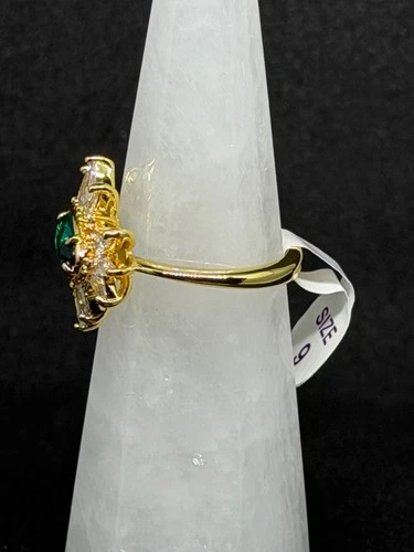 Bomb Party Ring Sz 9 "The Jewel of Cairo" Topaz on Gold Plating image 3