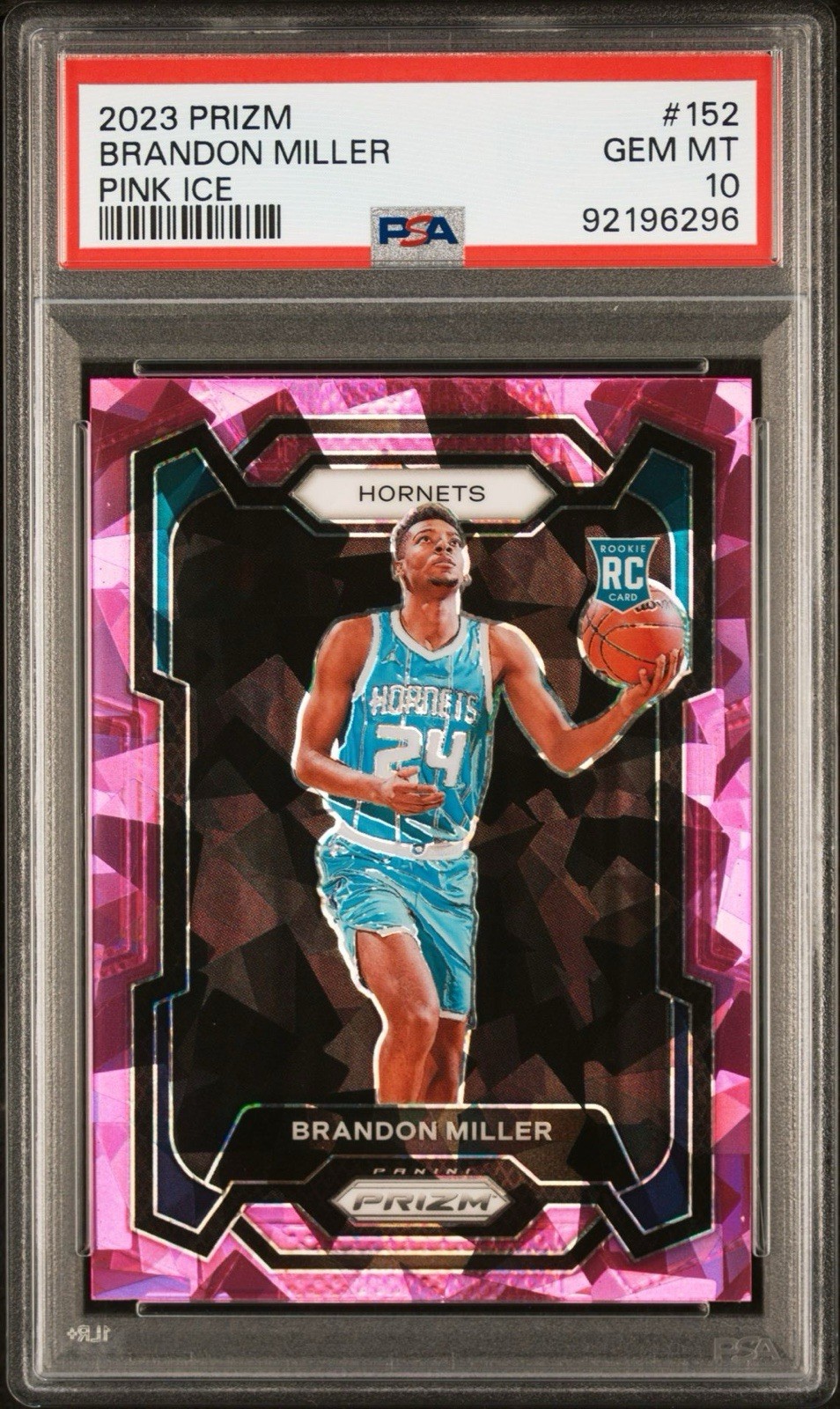 2023-24 Brandon Miller Rookie RC PSA 10 Panini Prizm Pink Ice #152 Hornets 💎