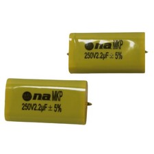 Pair of 2.2 Microfarad 250 Volt Metalized Film Bass Blocker Capacitors