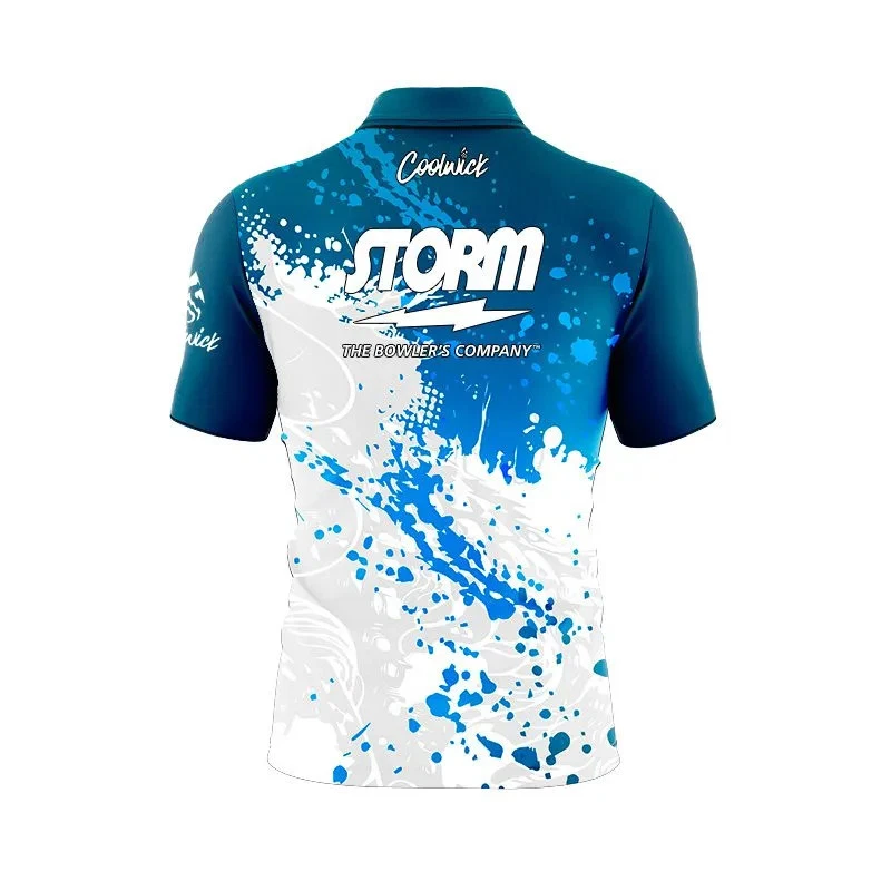 Storm Ocean Spray Quick Ship CoolWick Sash Zip Bowling Jersey