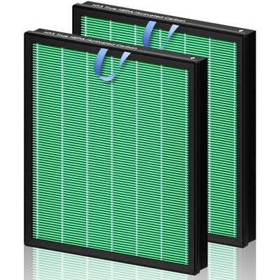 Vital 100S HEPA Replacement Filter 2-Pack for LEVOIT Air Purifier 3-in-1 Green