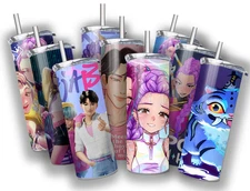KPOP Demon Hunters Anime 20 OZ STAINLESS STEEL TUMBLER CUP +LID/STRAW