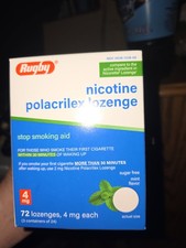 Rugby Nicotine Polacrilex Lozenge 4mg 72 Count Mint Stop Smoking Aid Sugar-Free