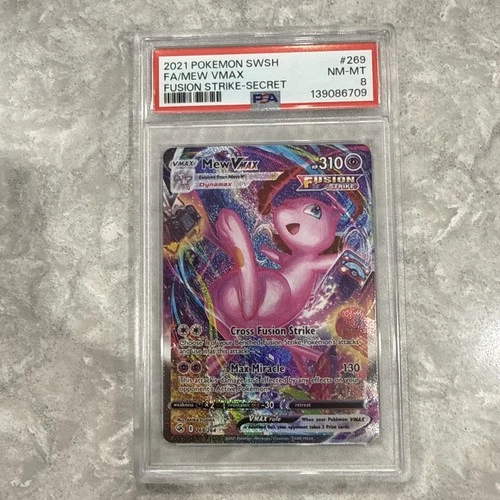 2021 Pokémon Fusion Strike Mew VMAX Full Art #269/264 PSA 8