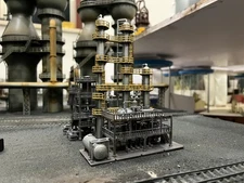 N Scale 1/160 Detailed Train Scene with Chemical Plant Model Set