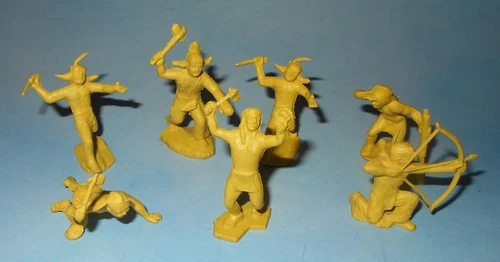 Vintage 1950s Marx Western Play Set Yellow Plastic 45mm Indians