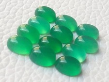 Green Onyx Oval Cabochon 6x8mm Indian Loose Gemstone For Making Jewelry