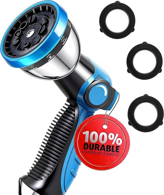 #ad Garden Water Hose Spray Nozzle Thumb Control High Pressure 10 Pattern Plant Wash $16.99