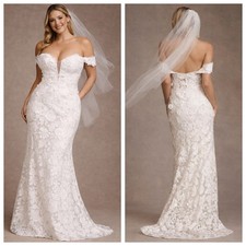 Jenny Yoo Josephine Lace Wedding Gown Size 14 Ivory Nude Floral Bridal Dress