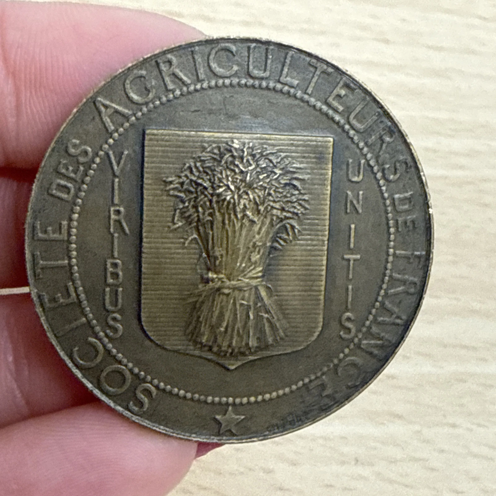 Médaille Société Des Agriculteurs De France Viribus Unitis En Bronze