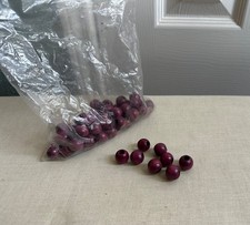 Open Bag of Wood Macrame Craft Beads Purple Red Vintage Crafting Round 60 beads