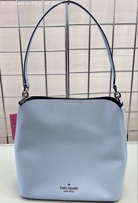 NWT MSRP$379 Kate Spade Refined Grain LARGE Bucket Crossbody Ocean Fog WKR00439