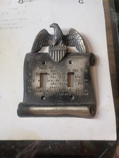 M.C. Co. GIM 3048 Eagle John Quincy Adams Double Toggle Metal Switch Plate. D-27