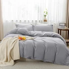 Grey Duvet Cover Set with Pillow Shams Super Soft Comforter Covers Bedding Sets