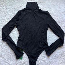 Halara Black Ribbed Turtleneck Long Sleeve Bodysuit Women's Size Small NWT