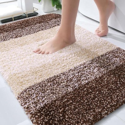 OLANLY Bathroom Rug Mat 30x20, Extra Soft and Absorbent 30'' x 20'', Brown 