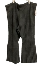 A New Day Women's High-Rise Ribbed Flare Pull-On Pants CHARCOAL Size 2XL