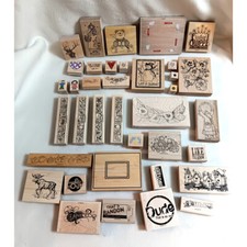 Large lot rubber stamps scrapbooks crafts cards 42 various READ