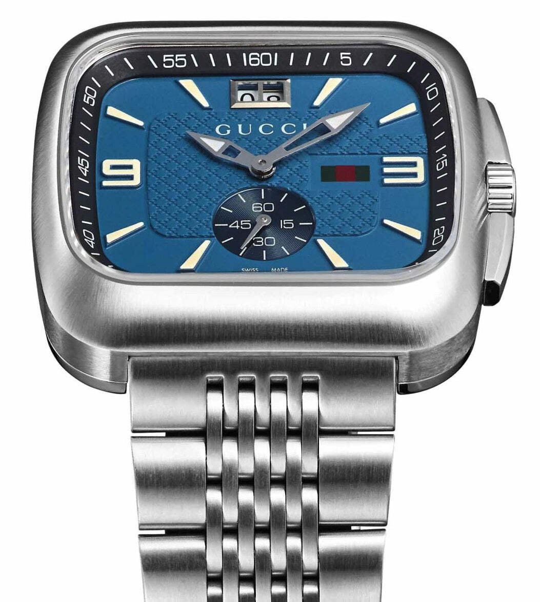 Gucci G-Coupe Stainless Steel Blue Dial Date Quartz Mens Watch