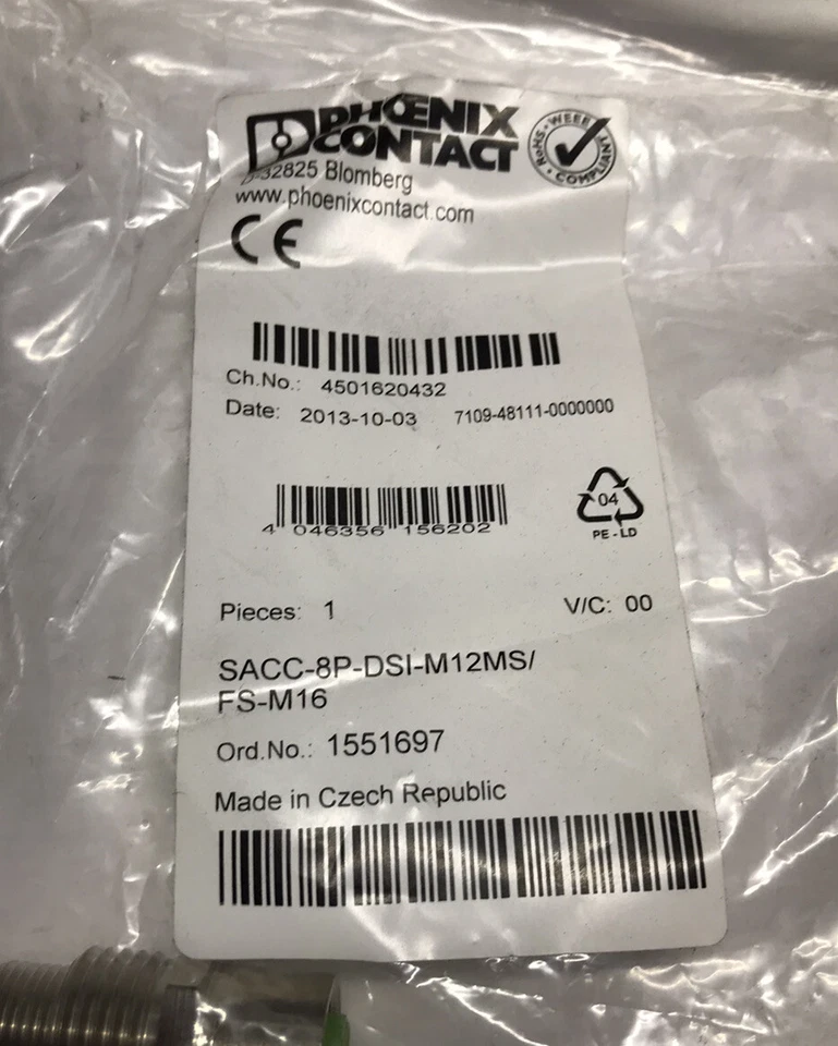 Phoenix Contact Panel feed-through - SACC-8P-DSI-M12MS/FS-M16 - 1551697 - image 2 of 4