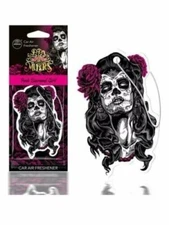 Day Of The Dead Pink Diamond Girl Aroma Cellulose Car Air Freshener New & Sealed