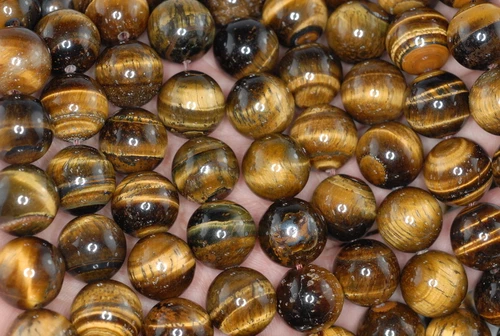 14MM COGNAC TIGER EYE GEMSTONE GRADE B ROUND LOOSE BEADS 7.5inch - Picture 2 of 4