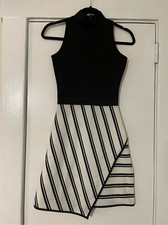 Missguided black and white mini dress size 2