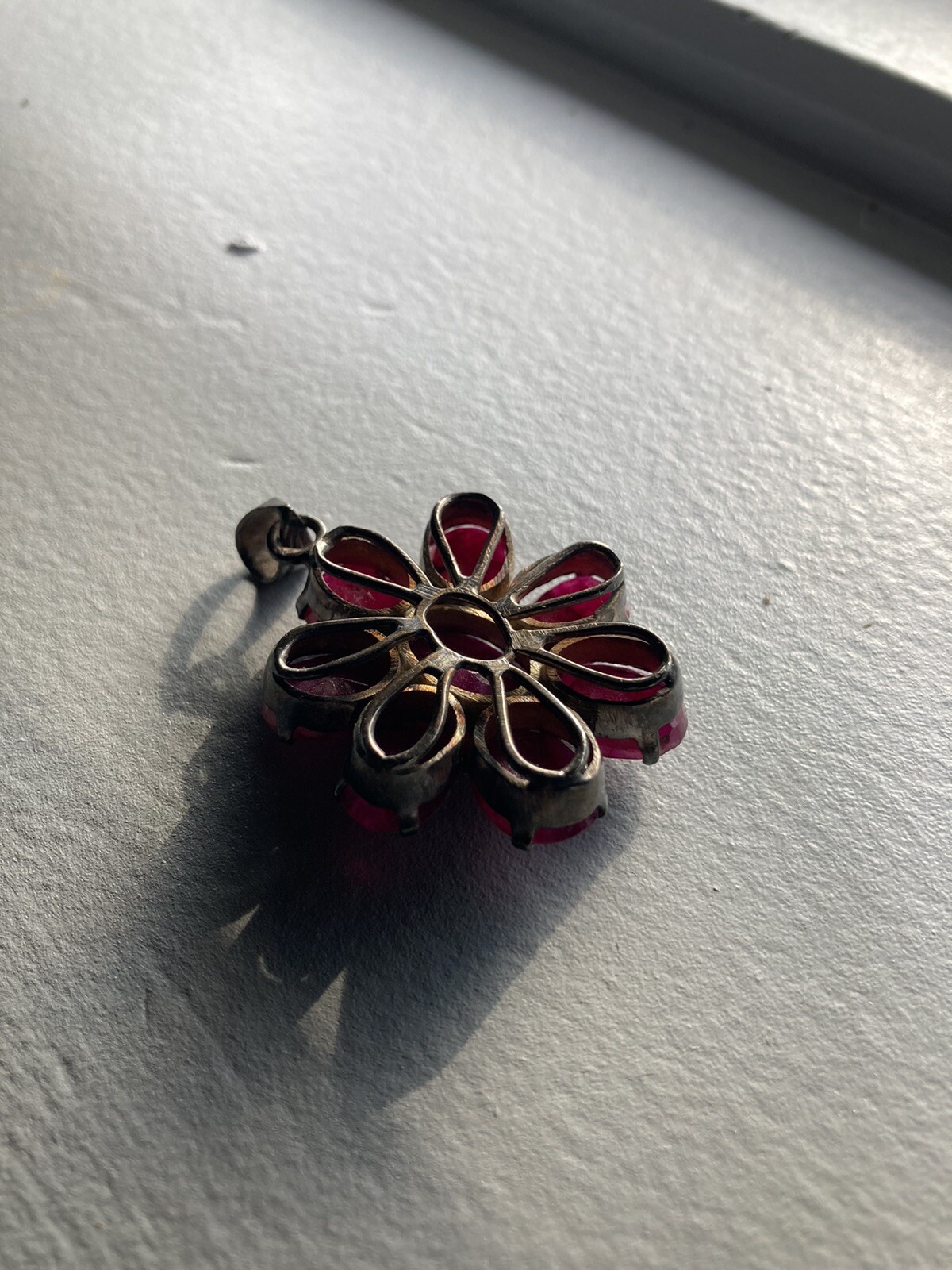 Vintage 925 Sterling Silver Ruby Gemstone Flower … - image 10