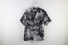 Vtg 70s Streetwear Mens Medium Bamboo Hawaiian Camp Collared Button Shirt USA