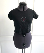 Vintage 90s Women's BROADWAY DANCE ACADEMY Top in Black Short Sleeve Size Medium