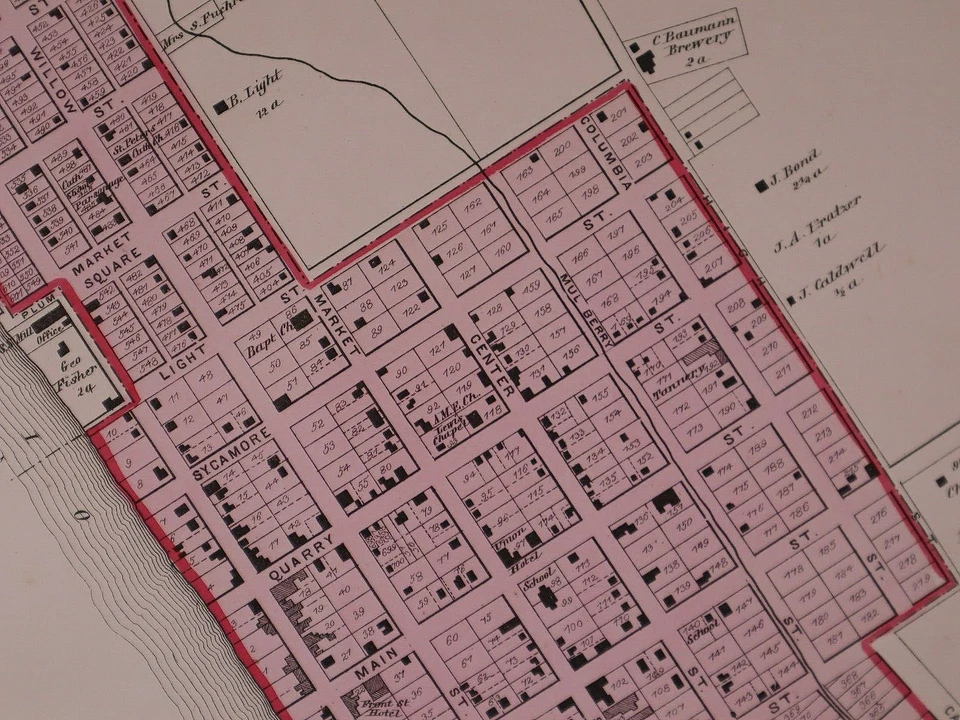 1870 Plat Map ~ NEW RICHMOND TOWNSHIP, CLERMONT COUNTY, OHIO ~ Free S&H - Image 3 of 4