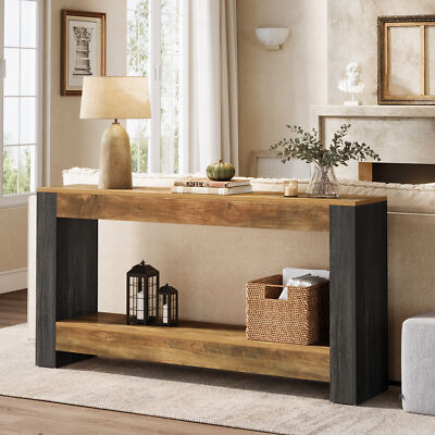 Tribesigns Rustic Entryway Console Table, 63'' Long Sofa Table Behind Couch Table