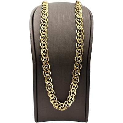 9ct 9K Yellow Gold Italian Interlink Weave Chain Necklace 33.40 Grams 51cm. New