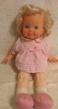 Vtg 1991 Tyco  Doll Baby Magic Potty Blond Hair Blue Eye 15” Original Clothes 
