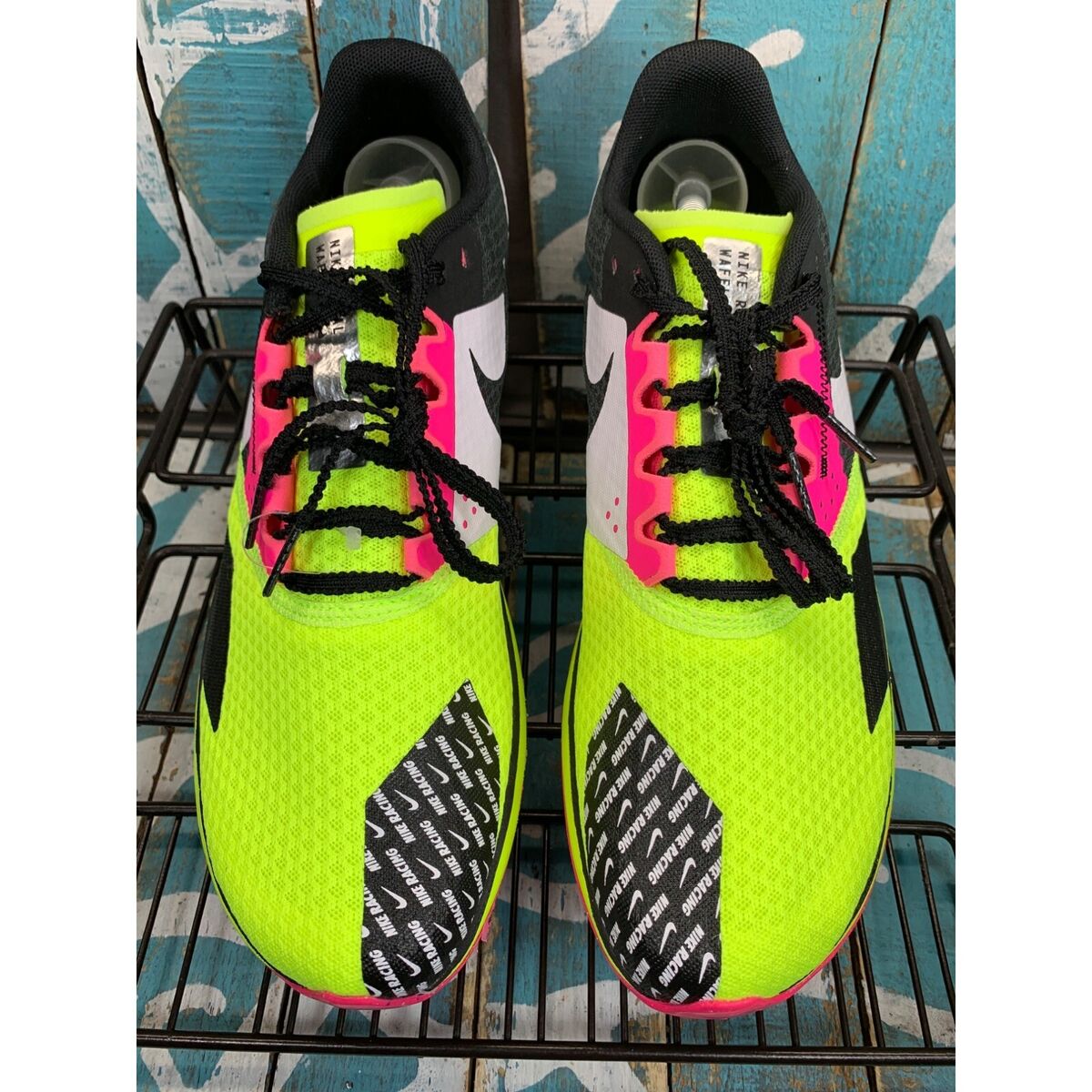 NEW Nike Rival Waffle 6 Cross Country Volt Black Pink White NEW Nike Rival Waffle 6 Cross Country Volt Black Pink White