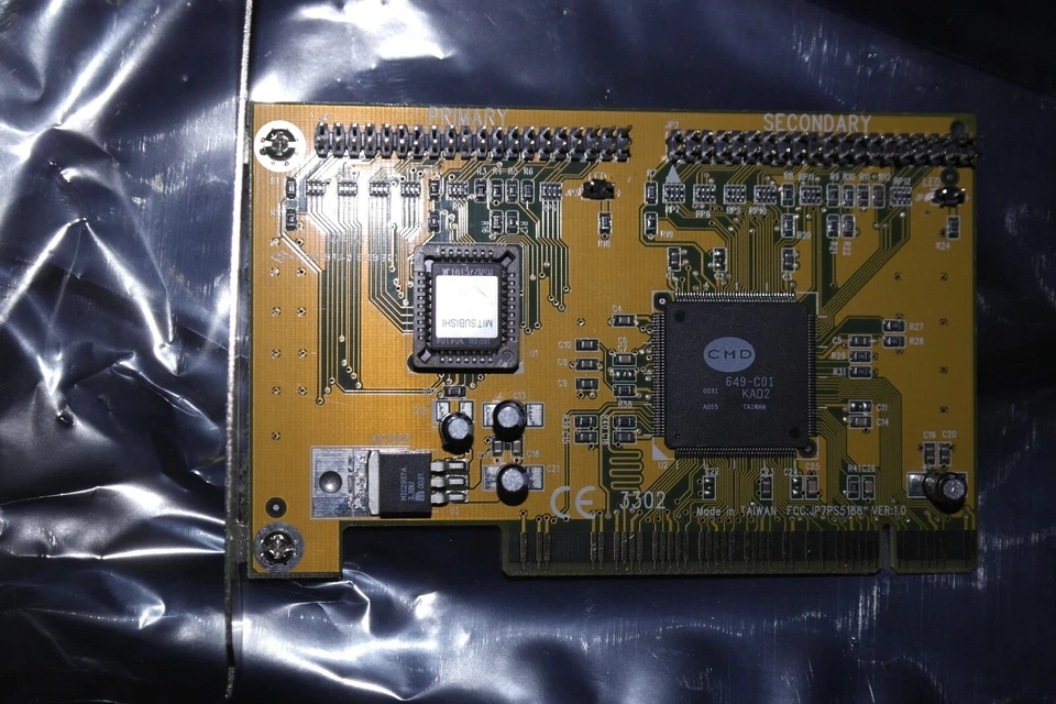 ATA 100 CMD 649-C01 Controller Adapter - PCI RAID Card PATA ATA IDE - Image 2 of 3