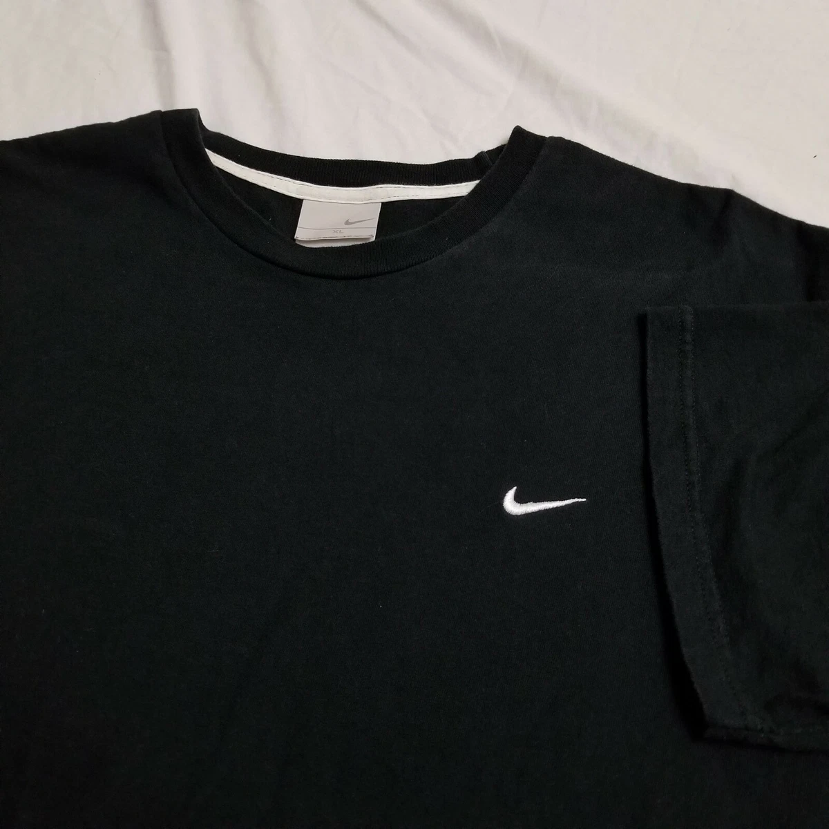 Mægtig lån lammelse Vintage 90s Nike Embroidered Swoosh T Shirt Black Travis Scott Check Logo  XL | eBay