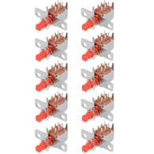Push Button Switch, DPDT 6 Pin 1 Position Self-Locking Red 10pcs